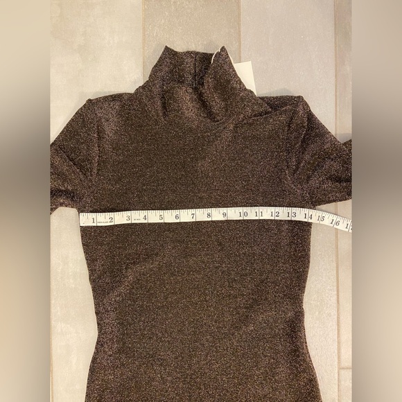 NWT Sezane Omaya Metallic Gold Turtleneck Sweater Size XS - Picture 8 of 10